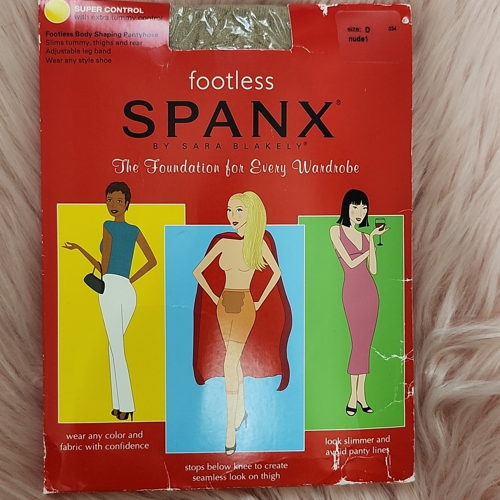 ORIGINAL PACKAGE!! BRAND NEW SUPER CONTROL FOOTLESS SPANX PANTYHOSE-D